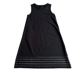 COS Minimalist Cotton Blend Burn Out Stripe‎ A Line Black Tank Dress S